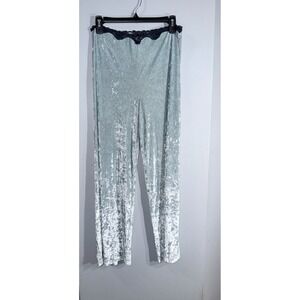 Victoria's Secret Angels light blue crushed velour Lace Trim Pants medium